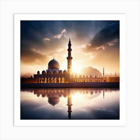 Sunrise At The Mosque Art Print