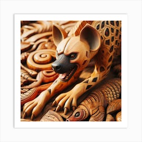 Tribal African Art Hyena 2 Art Print