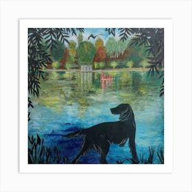 Dog's Paradise, Original Painting for Dog's Lovers Art Print