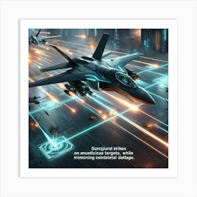 A Futuristic Sci Fi Scene Showcasing Harmony Hawk Surgical Strikes Art Print