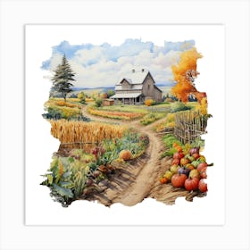 Autumn Farm 1 Art Print