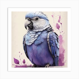 Blue Parrot Art Print
