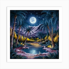 moonlit oasis 4 Art Print