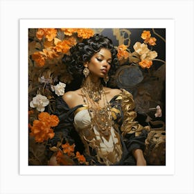 Lady In Gold Art Print