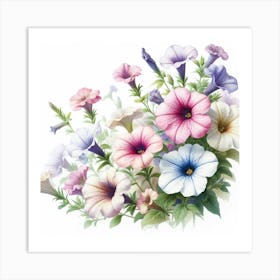 Flowers of Petunia 1 Art Print