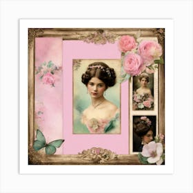 Victorian Girl With Flowers Art Print