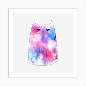 Watercolor Cat Art Print