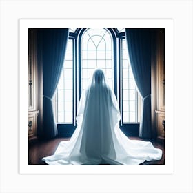 Woman In A White Dress Art Print