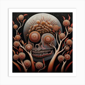 Skull In The Woods Art Print