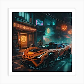 Pumpkin Car (Cyberpunk37) Art Print