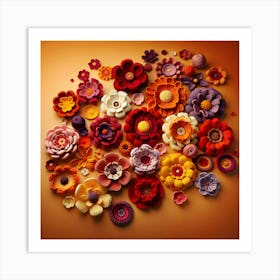 Felt Flowers Art Print