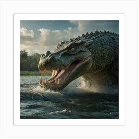 Alligator In The Water Art Print