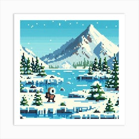 8-bit Arctic landscape 3 Art Print