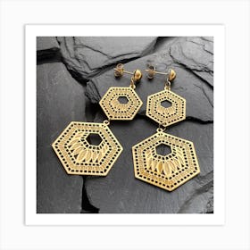 Geometric Earrings Art Print