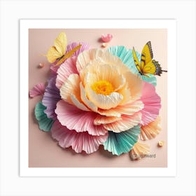 Paper Rose Art Print