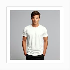 Mock Up Tshirt Blank Plain Cotton Unprinted Simple Minimalist Canvas Customizable Basic (15) Art Print