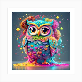 Colorful Owl Art Print