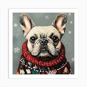 Christmas Frenchie 2 Art Print