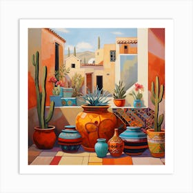 Cactus Pots 1 Art Print