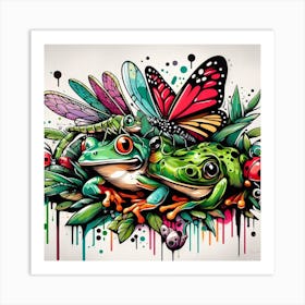 Frog Street Art 15 Art Print