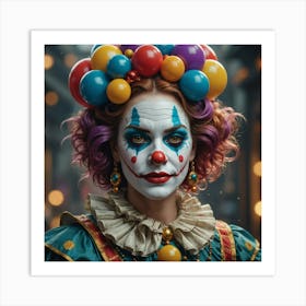 Female clown Art Print