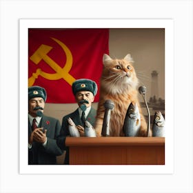 Communist Cat 3 Art Print