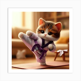 Cute Kitten Karate Art Print