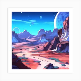 Space Landscape fantasy Art Print