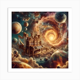 Piano In Space 2 Art Print