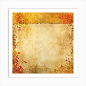 A Watercolor Illustration Of An Old Weathered Piece Of Paper Art Placed Against An Abstract Golden (1) Art Print