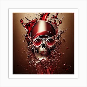 Skull In Water Art Print