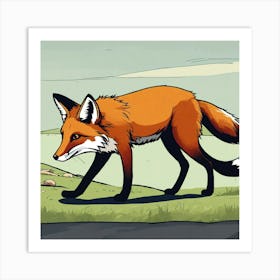 Fox Walking Away (3) Art Print