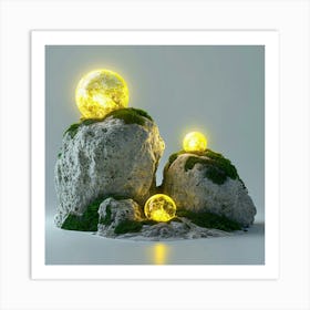 Three Glowing Spheres Art Print