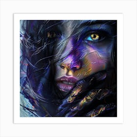 Girl With Blue Eyes Art Print