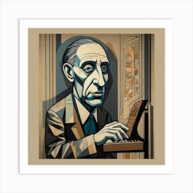 Default Classic Pianist Artwork Picasso Style Drawing 1 (1) Art Print