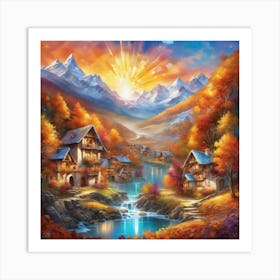 Autumn Village 27 Art Print