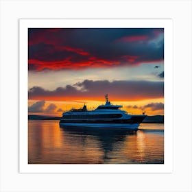 Sunset On A Cruise Ship 8 Art Print