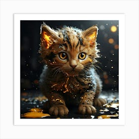 Fire Kitten Art Print