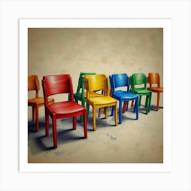 Colorful Chairs 1 Art Print