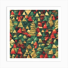 Christmas Tree art, Christmas Tree, Christmas vector art, Vector Art, Christmas art, Pattern vector art Art Print