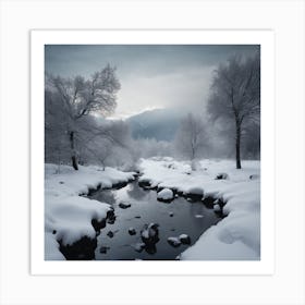  Nature Picture With Snow In Winter .. Affiche