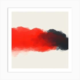 Abstract Red And Black Smoke Art Print