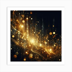 Abstract Golden Light Bokeh Art Print