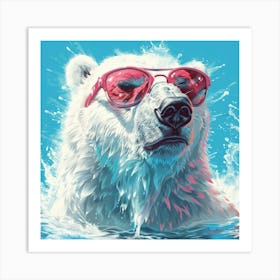 Polar Bear In Sunglasses 5 Art Print