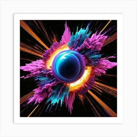 Plasma Explosion Glitch Art 13 Art Print