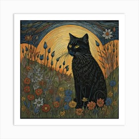 Feline In The Meadow Art Print