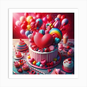 Valentine'S Day Cake 1 Art Print