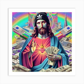 Jesus With Money 1 Art Print