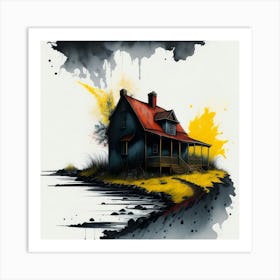 Colored House Ink Painting (15) Art Print