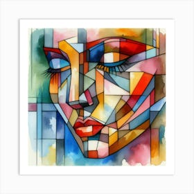 Abstract Of A Woman'S Face 5 Art Print